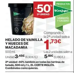 Hipercor Helado de vainilla y nueces de macadamia oferta
