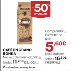 Hipercor BONKA Café en grano oferta