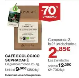 Hipercor Café ecológico supracafé oferta