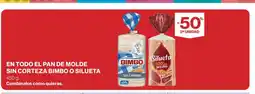 Hipercor En todo el pan de molde sin corteza bimbo o silueta oferta