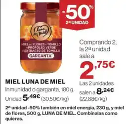 Hipercor Miel luna de miel oferta