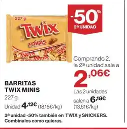 Hipercor TWIX MINIS Barritas oferta