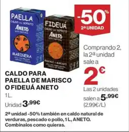 Hipercor ANETO Caldo para paella de marisco o fideuá oferta