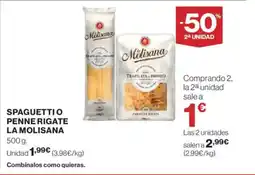 Hipercor LA MOLISANA Spaguettio penne rigate oferta