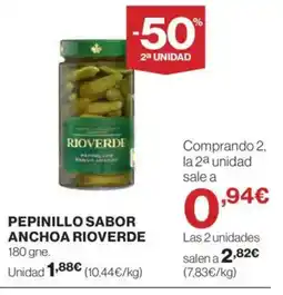 Hipercor RIOVERDE Pepinillo sabor anchoa oferta