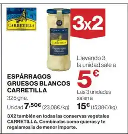 Hipercor CARRETILLA Espárragos gruesos blancos oferta