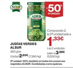 Hipercor ALSUR Judías verdes oferta