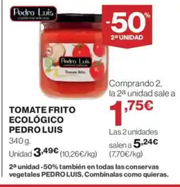 Hipercor PEDRO LUIS Tomate frito ecológico oferta