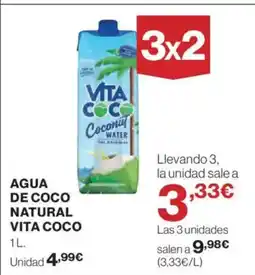 Hipercor VITA COCO Agua de coco natural oferta