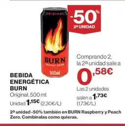 Hipercor BURN Bebida energética oferta