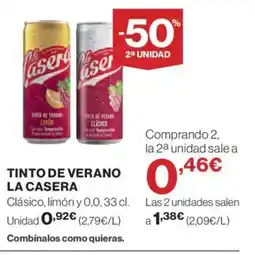 Hipercor LA CASERA Tinto de verano oferta