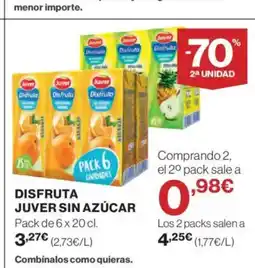 Hipercor DISFRUTA Juver sin azúcar oferta