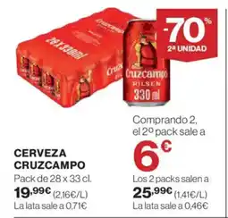 Hipercor CRUZCAMPO Cerveza oferta