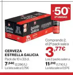 Hipercor ESTRELLA GALICIA Cerveza oferta