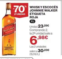 Hipercor Whisky escocés johnnie walker etiqueta roja oferta