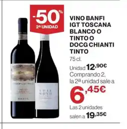 Hipercor Vino banfi igt toscana blanco o tinto o docg chianti tinto oferta