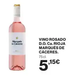 Hipercor Vino rosado d.o. ca. rioja marqués de cáceres. oferta