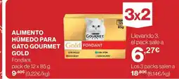 Hipercor Alimento húmedo para gato gourmet gold oferta
