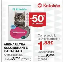 Hipercor ARENA ULTRA AGLOMERANTE PARA GATO oferta