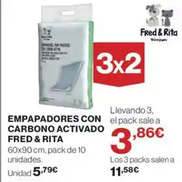 Hipercor FRED & RITA Empapadores con carbono activado oferta
