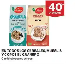 Hipercor EL GANERO En todos los cereales, mueslis y copos oferta