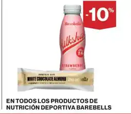 Hipercor En todos los productos de nutrición deportiva barebells oferta