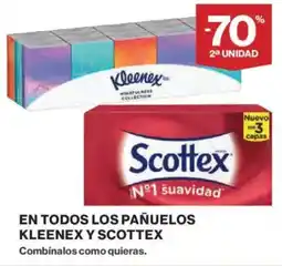 Hipercor En todos los pañuelos kleenex y scottex oferta
