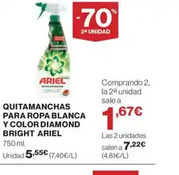 Hipercor ARIEL Quitamanchas para ropa blanca y color diamond bright oferta