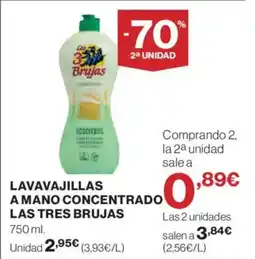 Hipercor LAS TRES BRUJAS Lavavajillas a mano concentrado oferta