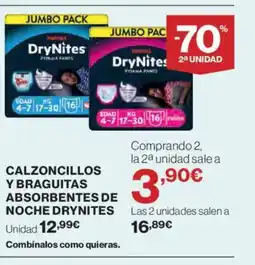 Hipercor DRYNITES Calzoncillos y braguitas absorbentes de noche oferta
