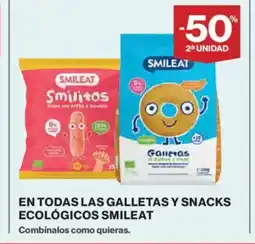 Hipercor SMILEAT En todas las galletas y snacks ecológicos oferta