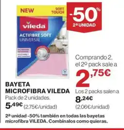 Hipercor VILEDA Bayeta microfibra oferta