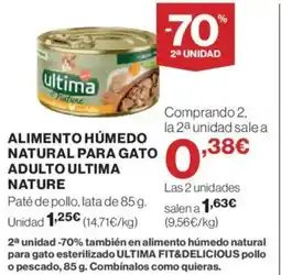 Hipercor Alimento húmedo natural para gato adulto ultima nature oferta