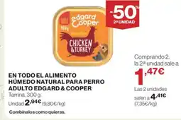 Hipercor En todo el alimento húmedo natural para perro adulto edgard & cooper oferta