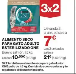 Hipercor ONE Alimento seco para gato adulto esterilizado oferta