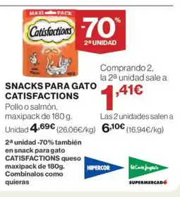 Hipercor CATISFACTIONS Snacks para gato oferta