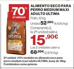 Hipercor ULTIMA Alimento seco para perro medium maxi adulto oferta