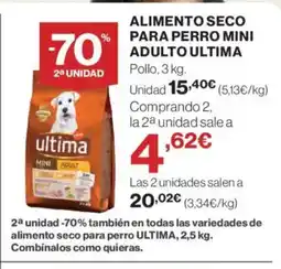 Hipercor ULTIMA Alimento seco para perro mini adulto oferta