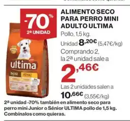 Hipercor ULTIMA Alimento seco para perro mini adulto oferta