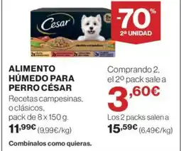 Hipercor CÉSAR Alimento húmedo para perro oferta