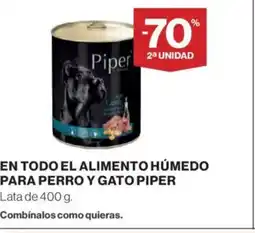 Hipercor En todo el alimento húmedo para perro y gato piper oferta