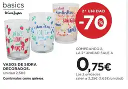 Hipercor Vasos de sidra decorados oferta