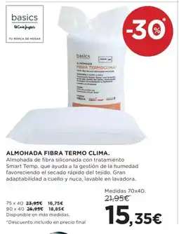 Hipercor Almohada fibra termo clima oferta
