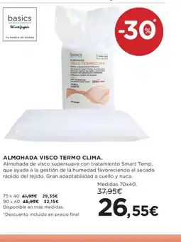 Hipercor Almohada visco termo clima oferta