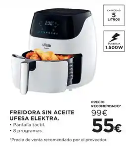 Hipercor Freidora sin aceite ufesa elektra oferta