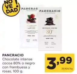 Alimerka Intense - pancracio chocolate cocoa 80% o negro con frambuesa y rosas oferta