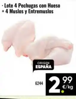 Family Cash Lote 4 Pechugas con Hueso + 4 Muslos y Entremuslos oferta