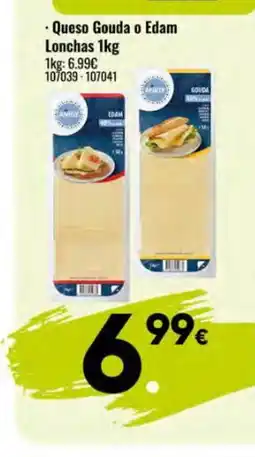 Family Cash Queso Gouda o Edam Lonchas oferta