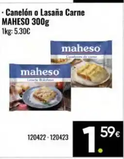 Family Cash MAHESO Canelón o Lasaña Carne oferta