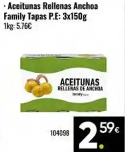 Family Cash FAMILY Aceitunas Rellenas Anchoa oferta